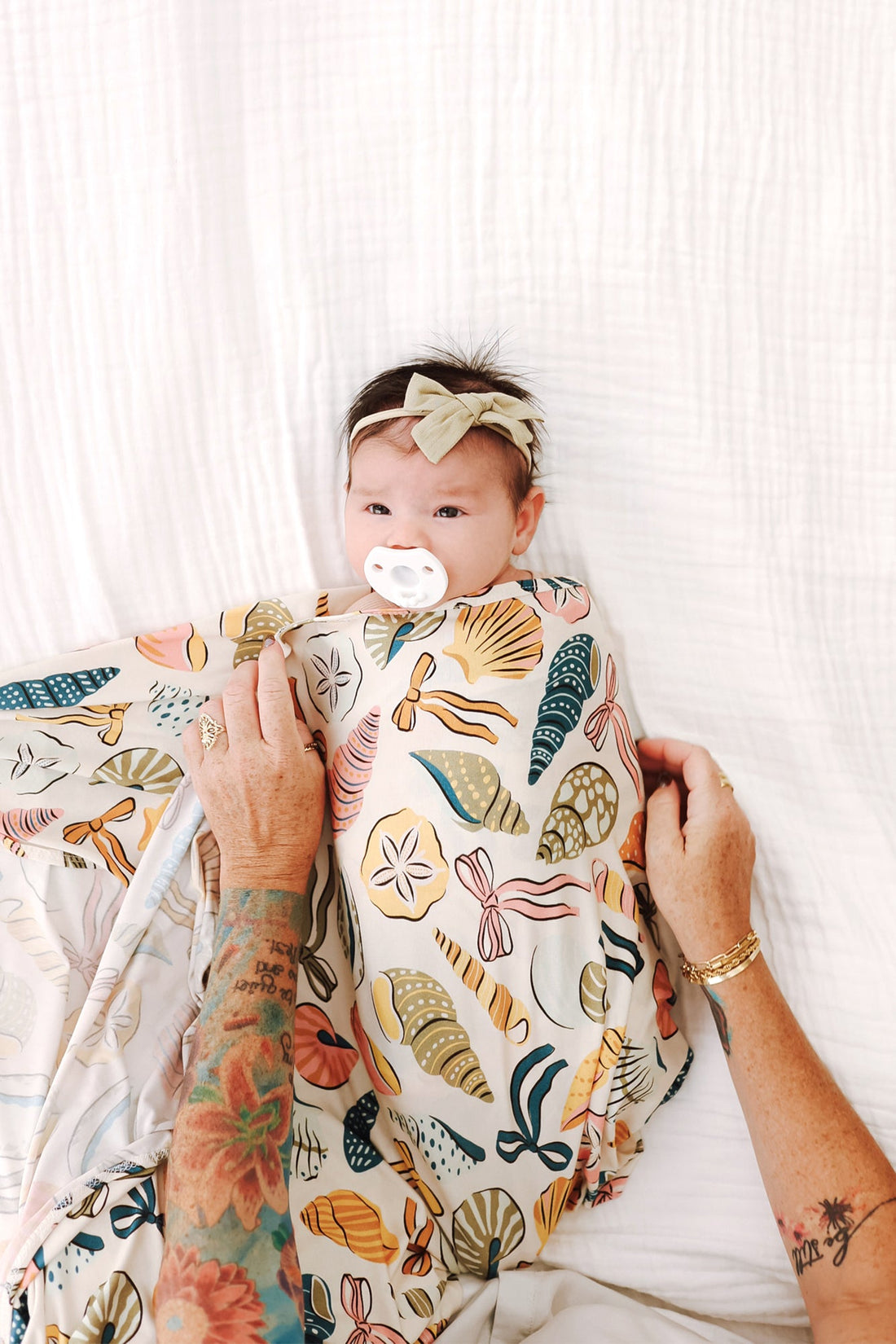 Coastal Bows Stretch Swaddle BlanketStretch Swaddle BlanketEllie Sue