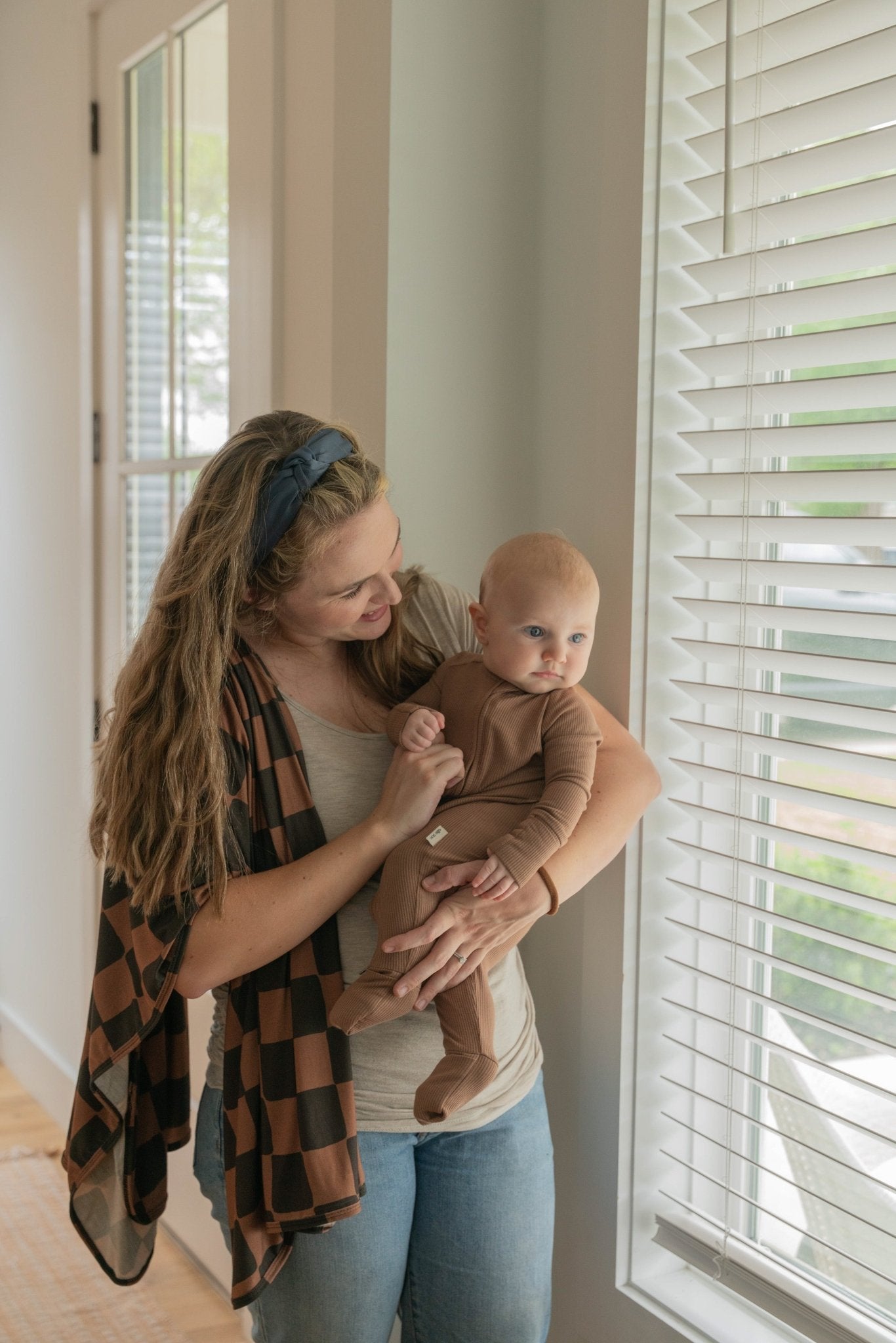 Ink & Earth Checkerboard Stretch Swaddle BlanketStretch Swaddle BlanketEllie Sue