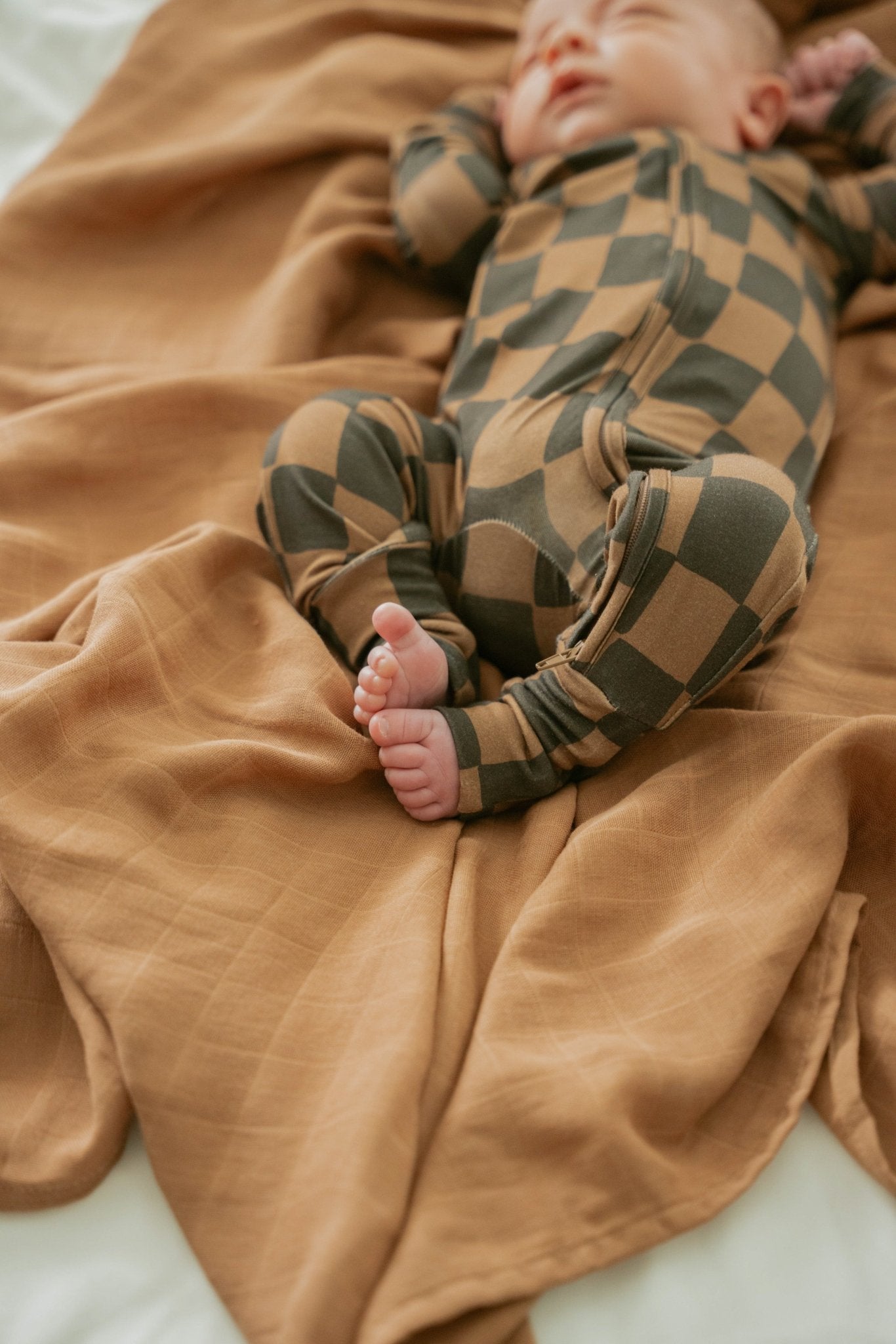 Ink & Earth Checkerboard Zipper RomperZipper RomperEllie Sue0 - 3 Months