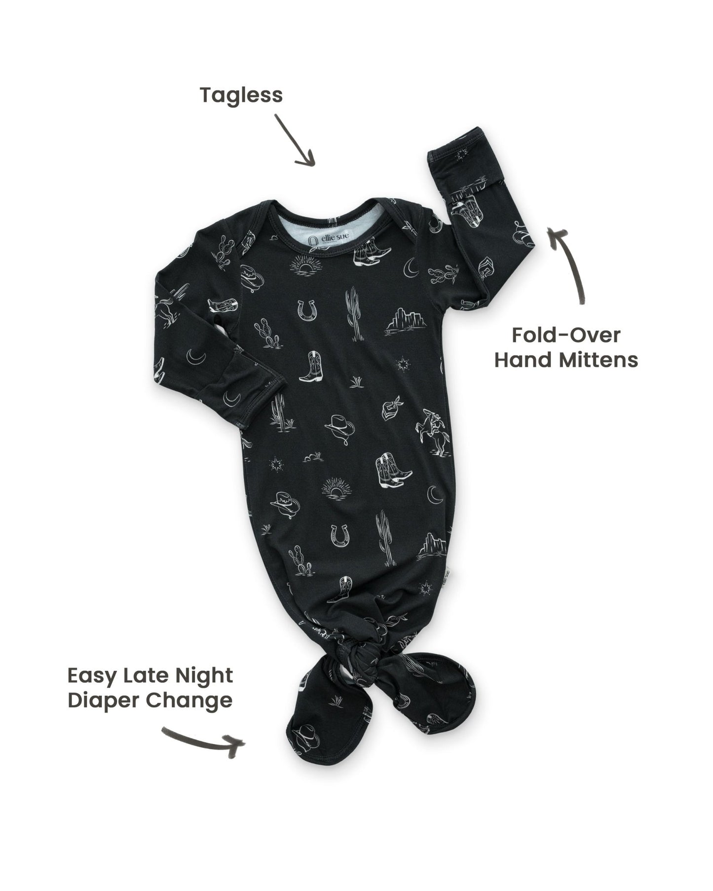 Western Knotted GownKnotted GownEllie Sue0 - 6M