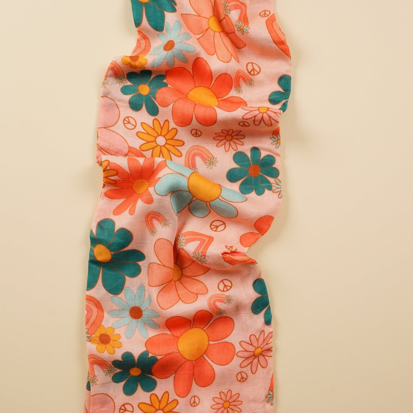 Flower Power Muslin Blanket
