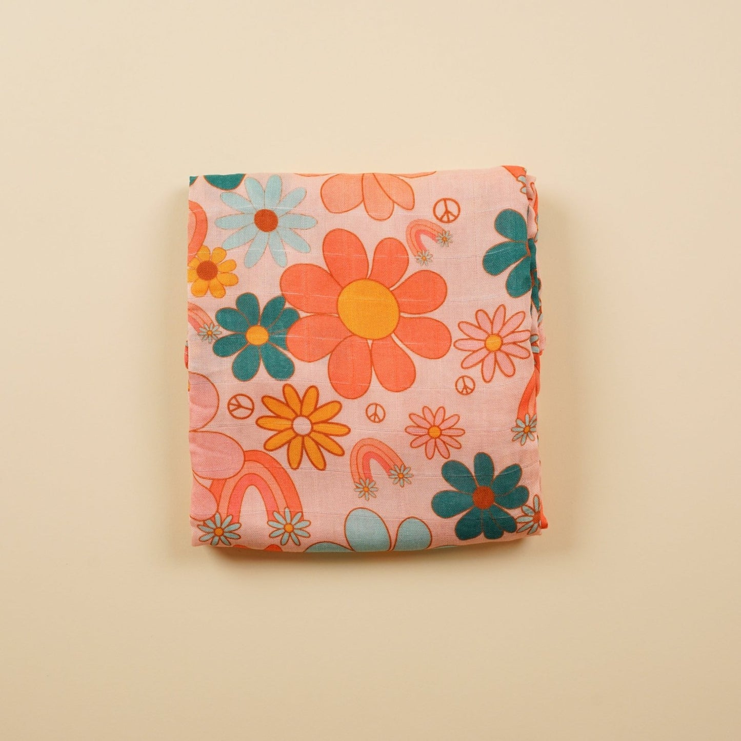 Flower Power Muslin Blanket