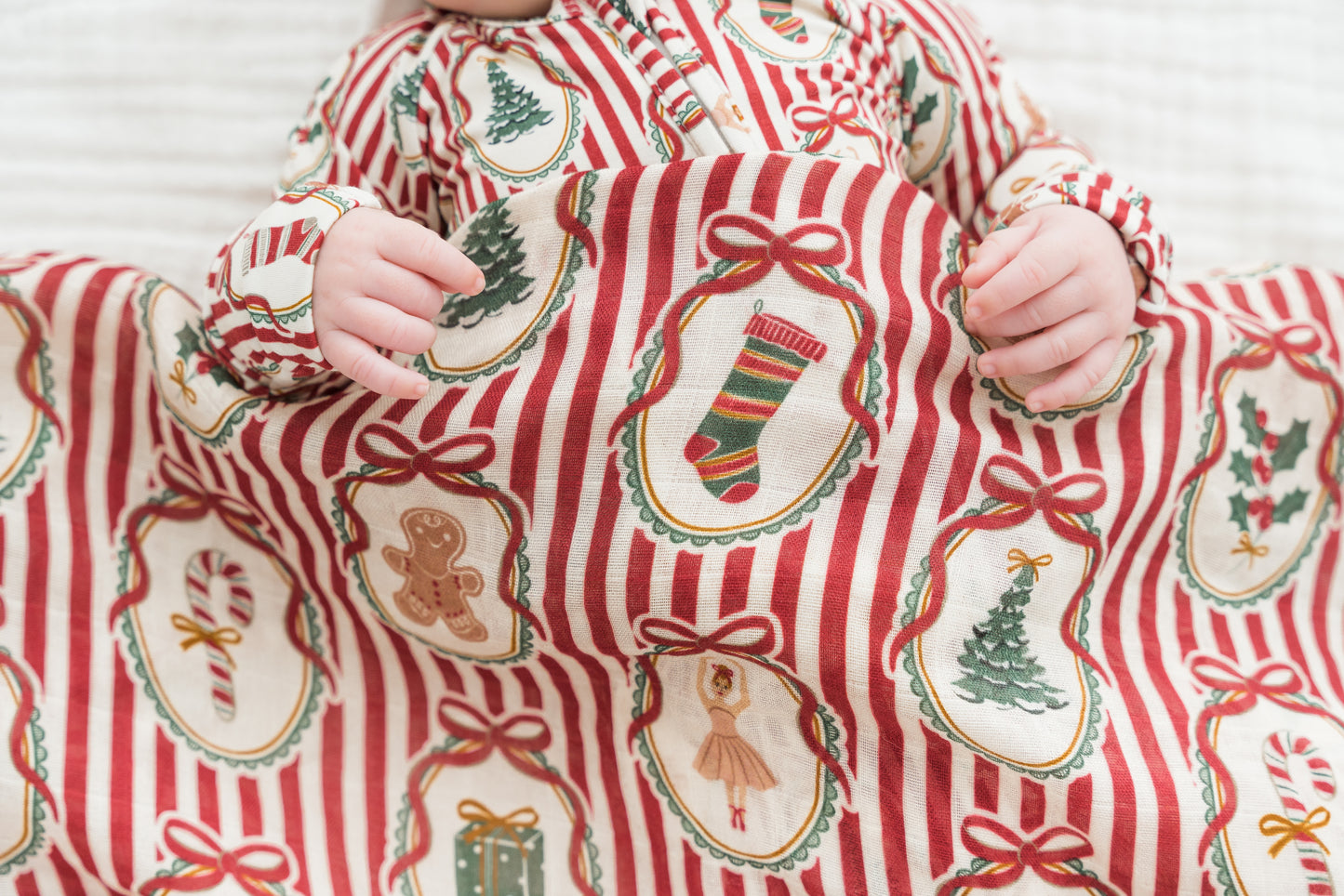 Peppermint Dreams Muslin Swaddle Blanket