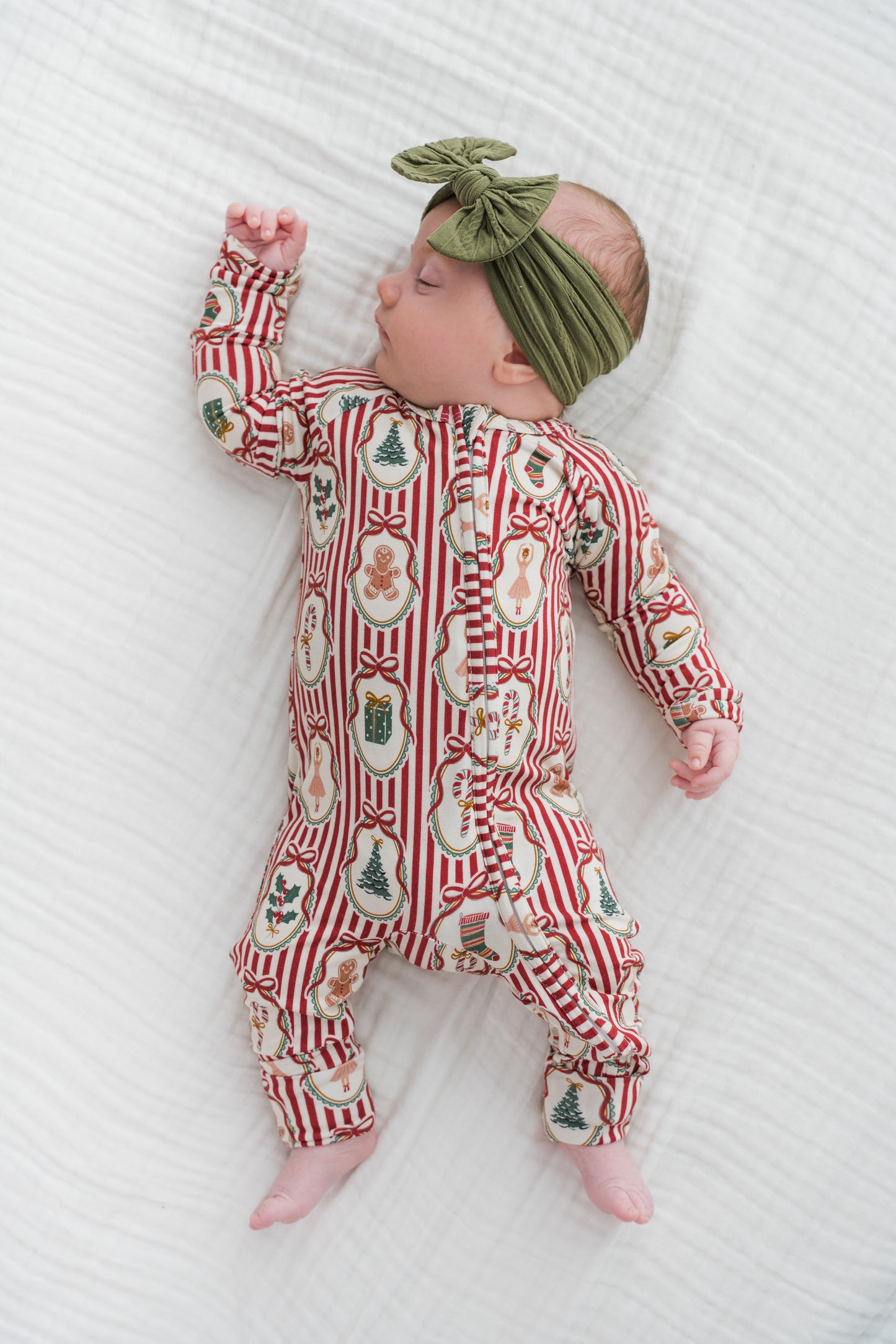 Peppermint Dreams Zipper Romper