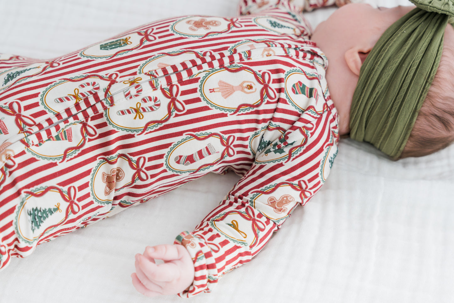 Peppermint Dreams Zipper Romper