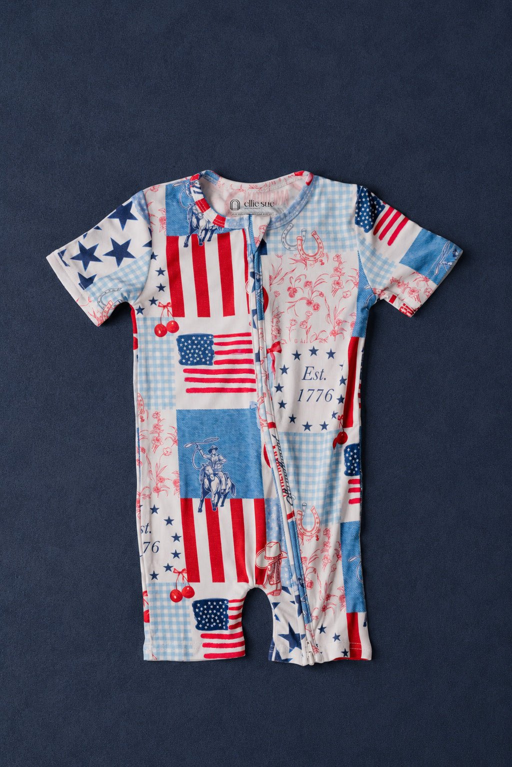 American Sweetheart Shortie Zip RomperShortie Zip RomperEllie Sue0-3M