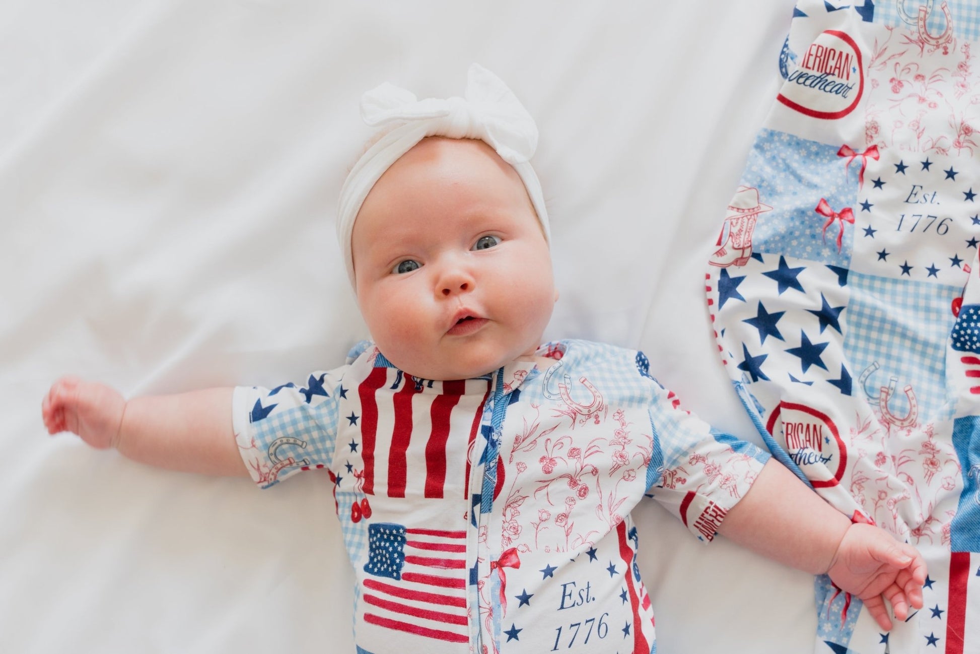 American Sweetheart Shortie Zip RomperShortie Zip RomperEllie Sue0-3M