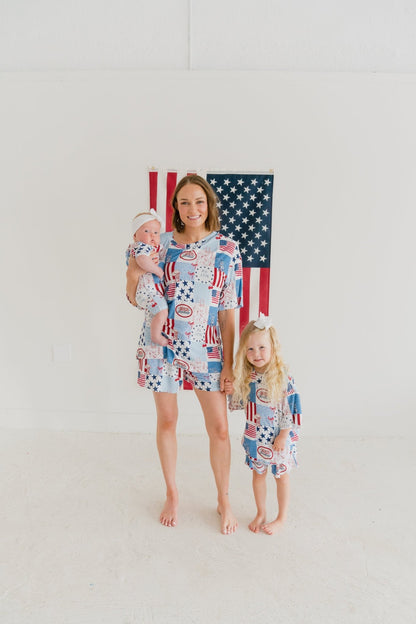American Sweetheart Shortie Zip RomperShortie Zip RomperEllie Sue0-3M