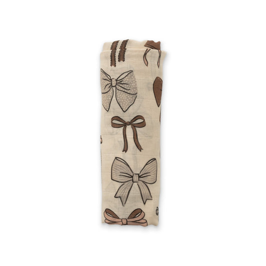 Bows Muslin Swaddle BlanketMuslin Swaddle BlanketEllie Sue