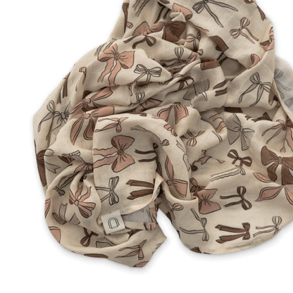 Bows Muslin Swaddle BlanketMuslin Swaddle BlanketEllie Sue