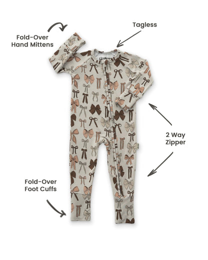 Bows Zipper RomperZipper RomperEllie Sue0 - 3 Months