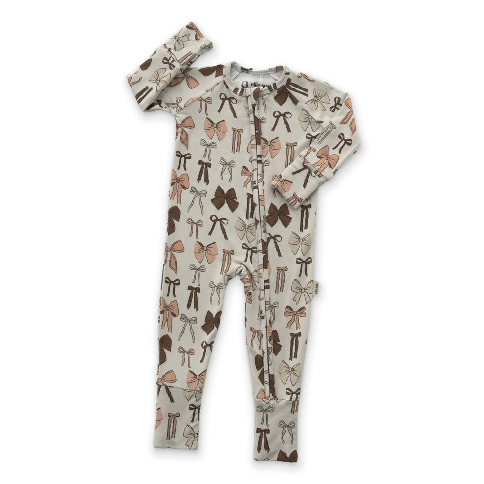 Bows Baby Zipper Romper Pajama in Stretchy Bamboo – Soft, Cozy Fit ...