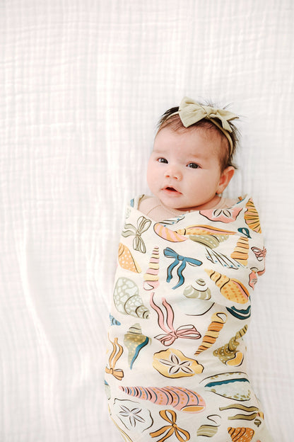Coastal Bows Muslin Swaddle BlanketMuslin Swaddle BlanketEllie Sue
