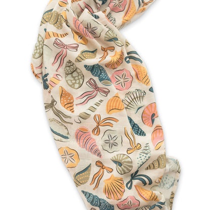 Coastal Bows Muslin Swaddle BlanketMuslin Swaddle BlanketEllie Sue