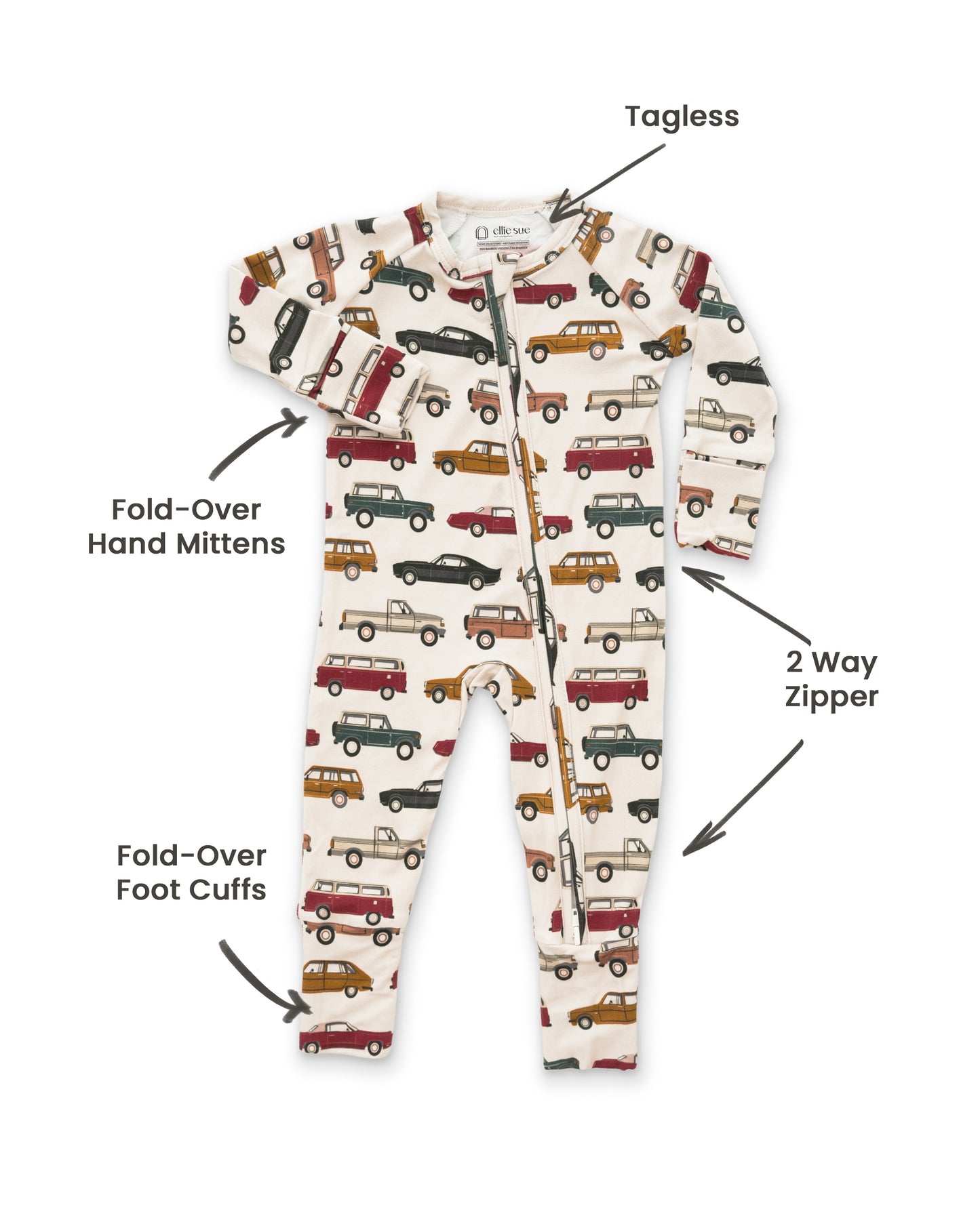Cars Zipper Romper