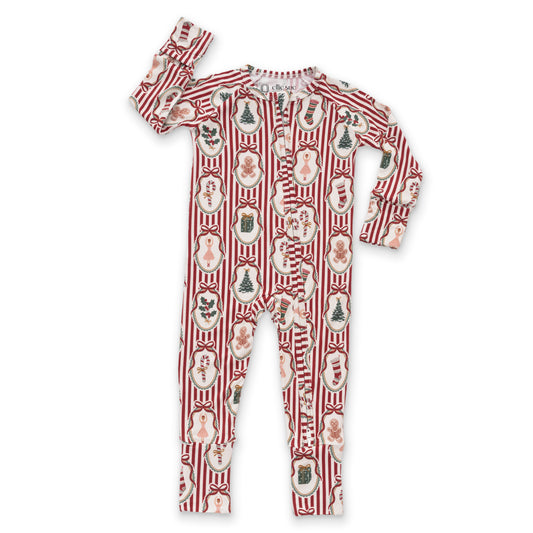 Peppermint Dreams Zipper Romper