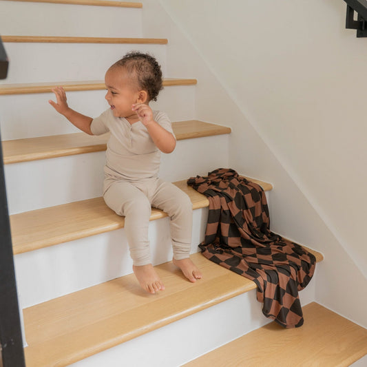 Ink & Earth Checkerboard Stretch Swaddle BlanketStretch Swaddle BlanketEllie Sue