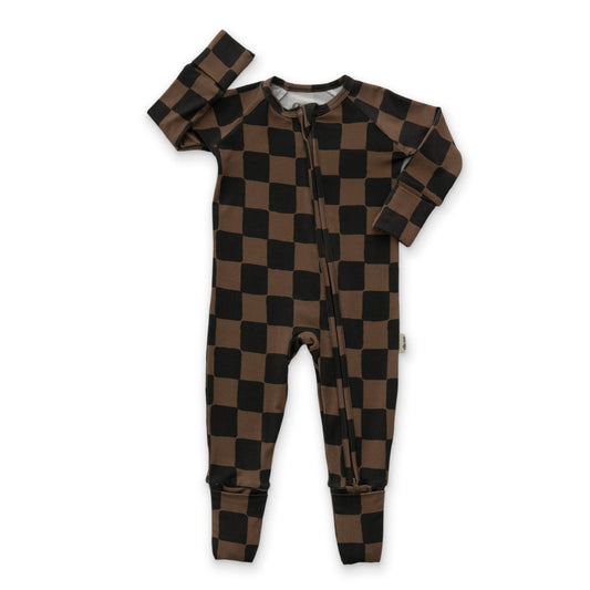 Ink & Earth Checkerboard Zipper RomperZipper RomperEllie Sue0 - 3 Months