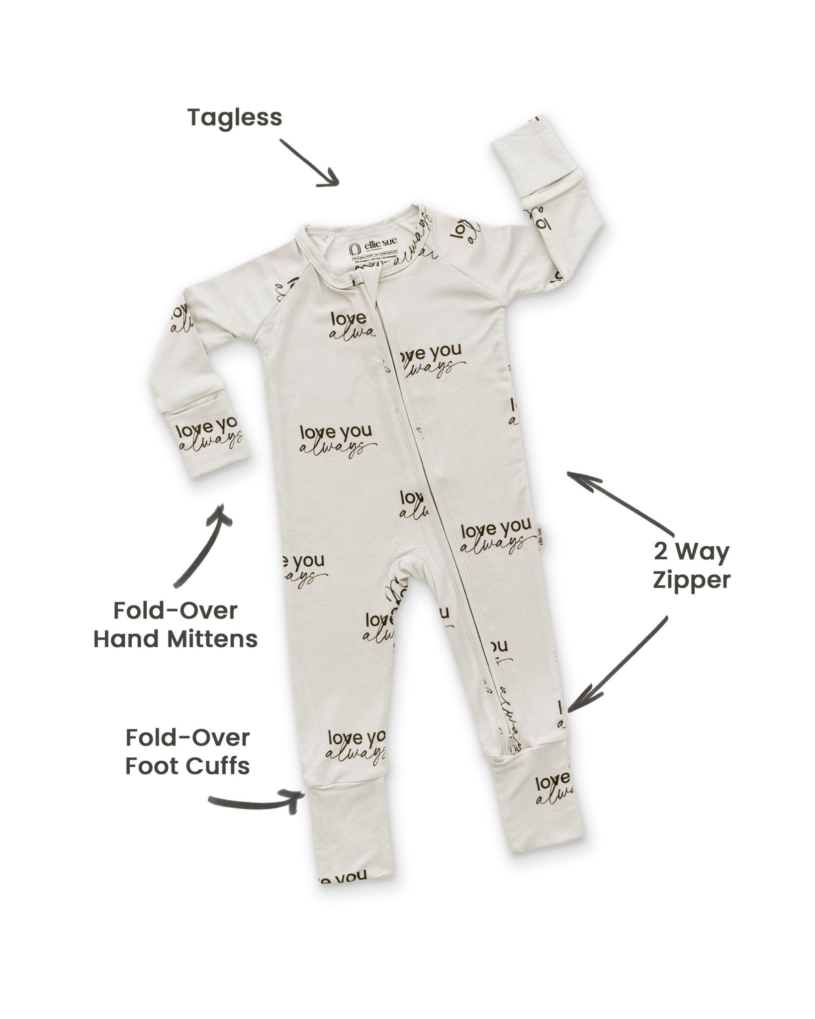 Love Always Zipper RomperZipper RomperEllie Sue0 - 3M