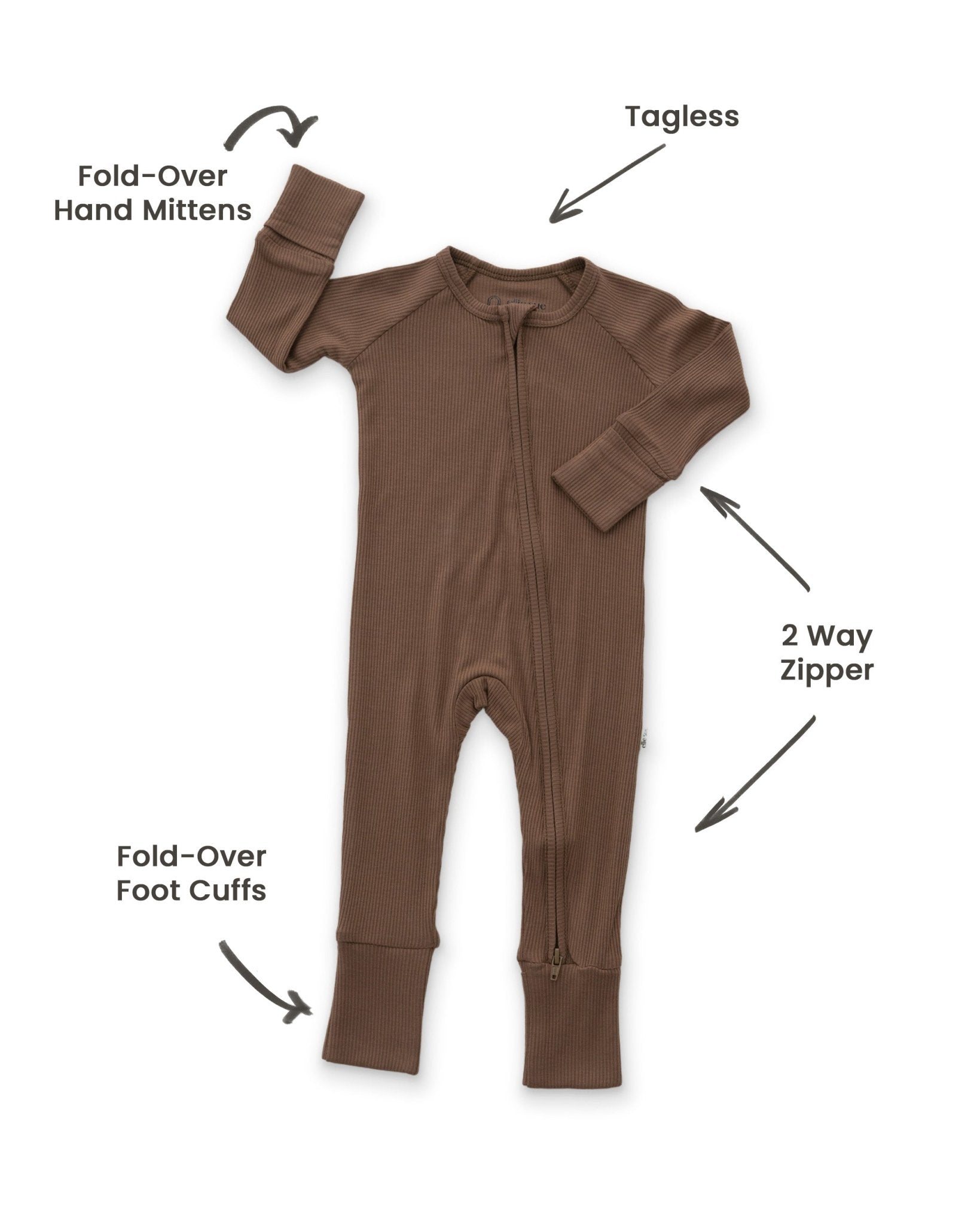 Mocha Zipper RomperZipper RomperEllie Sue0 - 3 Months