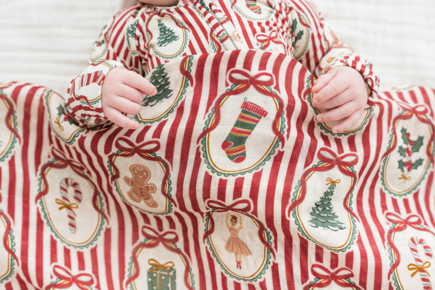 Peppermint Dreams Muslin Swaddle BlanketMuslin Swaddle BlanketEllie Sue