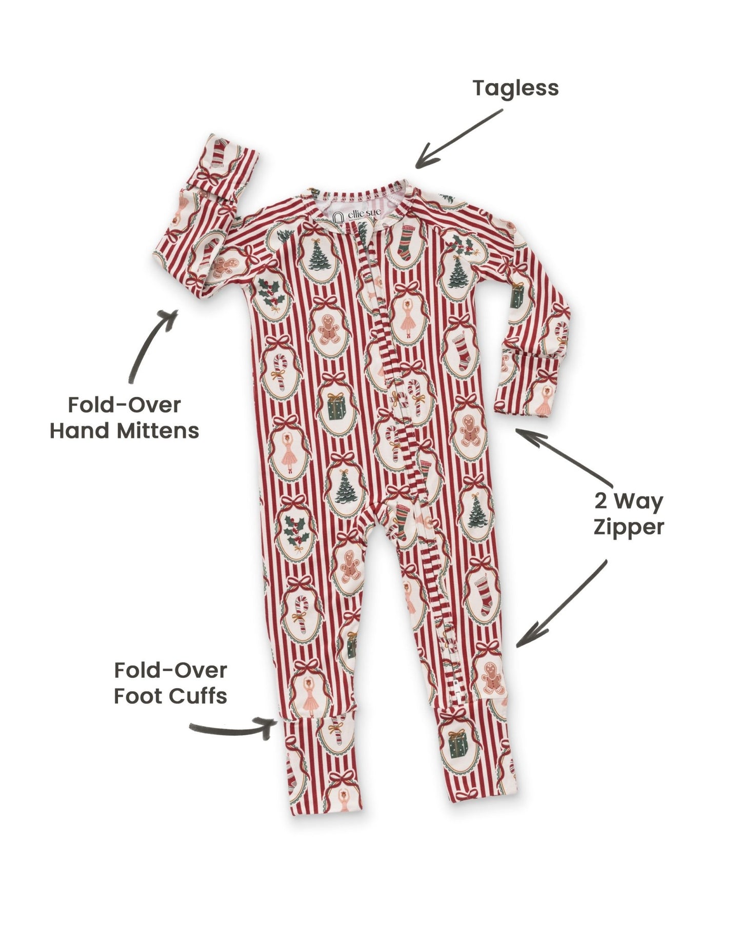 Peppermint Dreams Zipper RomperZipper RomperEllie Sue0 - 3M