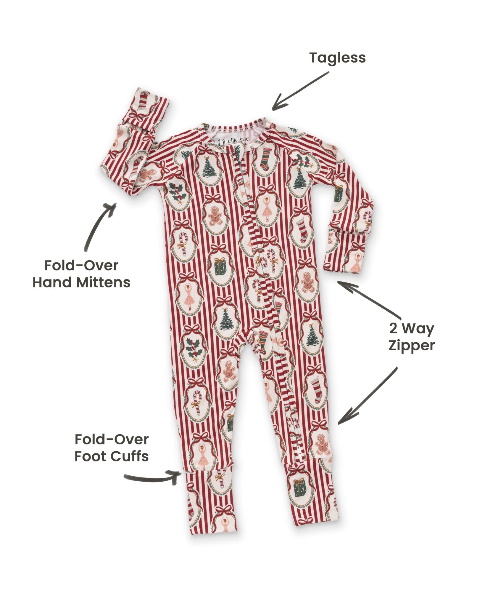 Peppermint Dreams Zipper RomperZipper RomperEllie Sue0 - 3M