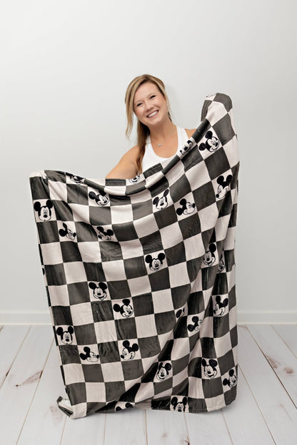 Charcoal Checkers Throw Blanket