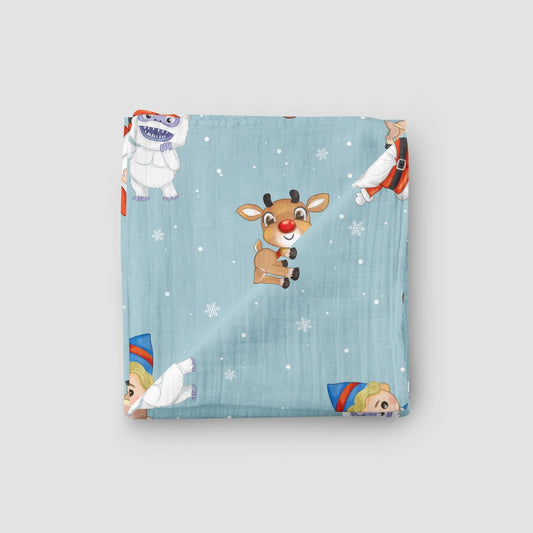 Reindeer Games Muslin Blanket